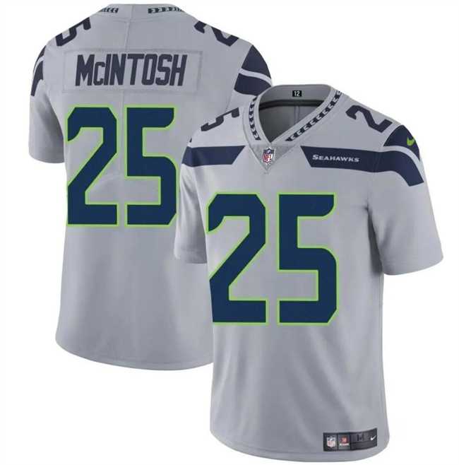 Men & Women & Youth Seattle Seahawks #25 Kenny McIntosh Gray Vapor Limited Football Stitched Jersey